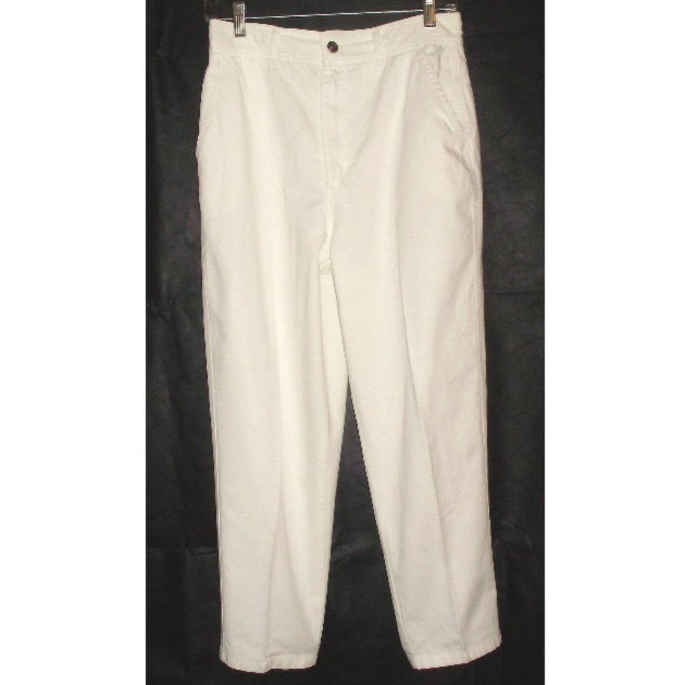 BIANCA NYGARD white denim jeans Sz 8 Saddle-hip 4-pocket Straight Classic